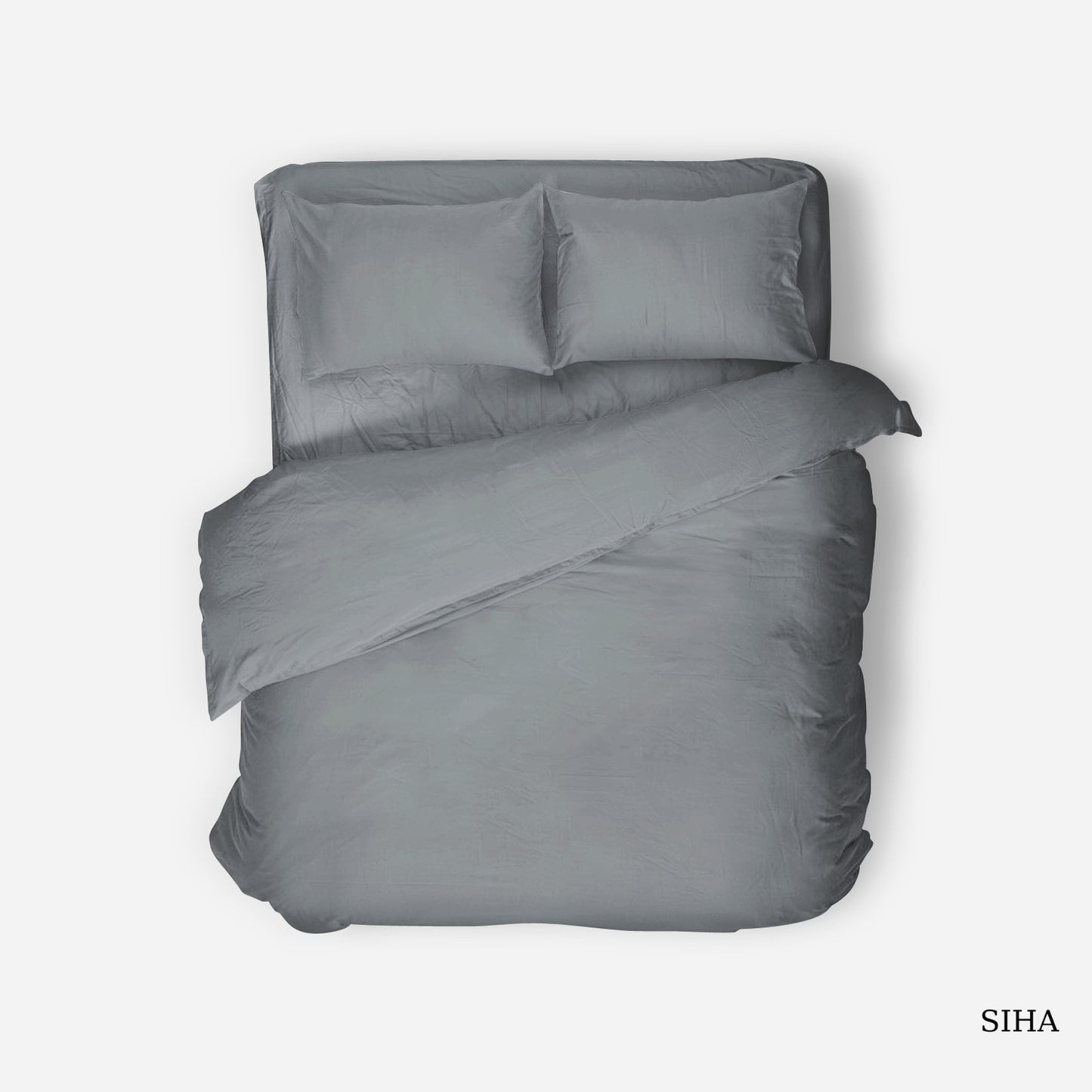 Premium Bambus Sengesett Dyp Grå - Hypoallergent og Miljøvennlig Sengetøy