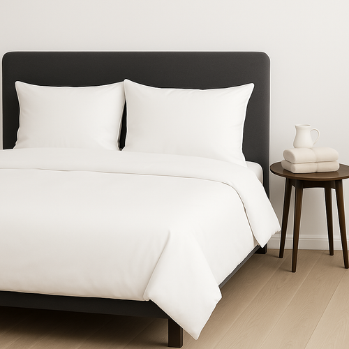 JUEGO DE CAMA DE BAMBÚ / Blanco