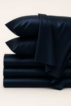 BAMBUS SENGETØYSETT / MARINE BLÅ