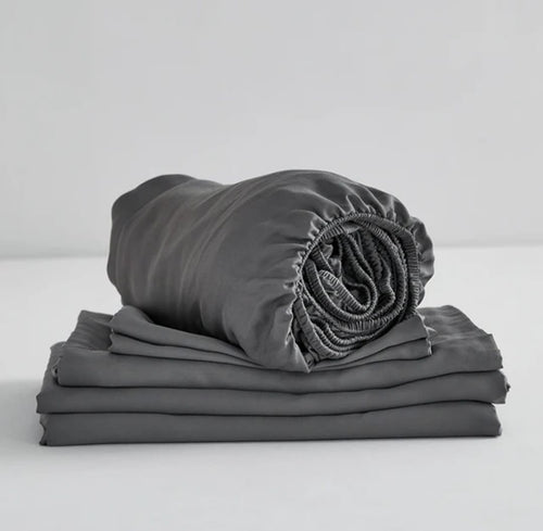 BAMBUS SENGETØY SETT / Dyp grå