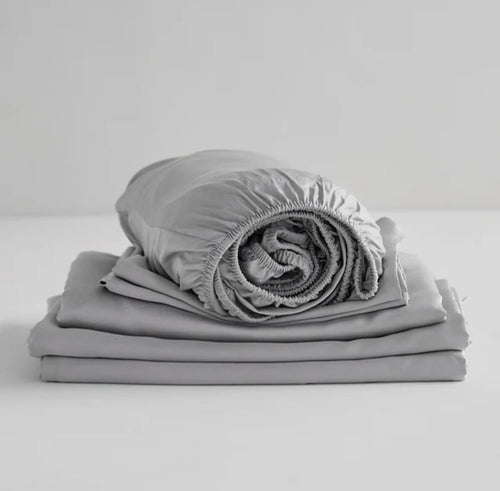 BAMBUS SENGETØY SETT / Lyse grå