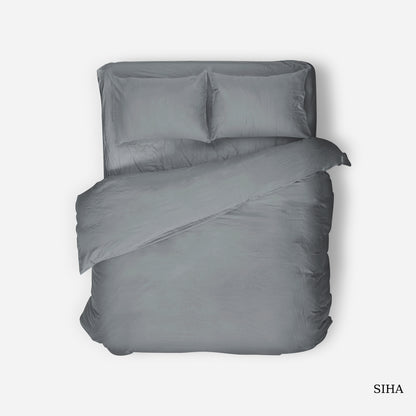 Premium Bambus Sengesett Dyp Grå - Hypoallergent og Miljøvennlig Sengetøy