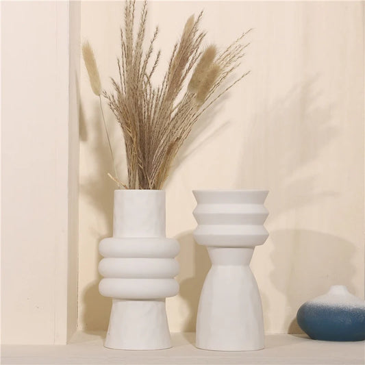 Olhão Premium Keramisk Vase - Håndlaget Dekorasjonsvase for Hjemmet